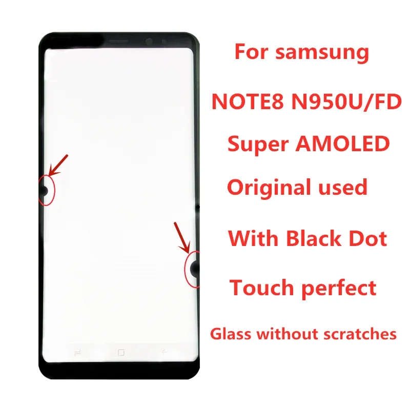 

ORIGINAL AMOLED LCD for SAMSUNG Galaxy Display NOTE8 LCD N950U N950A N950F Touch Screen Digitizer Assembly With Black Dot