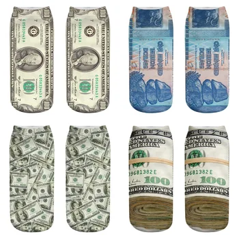 

Wholesale 60 Pairs USD Socks 3D Print Casual Polyester Women Men Durable Socks Cute Low Cut Ankle Cartoons Casual Funny Socks