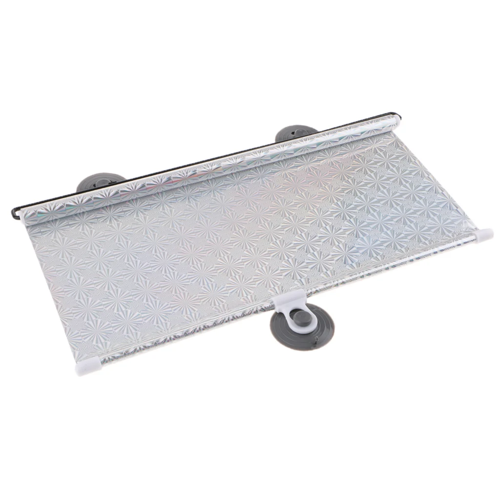 Universal Car Window Shade Roller Retractable Sun Shade Silver 40x60cm