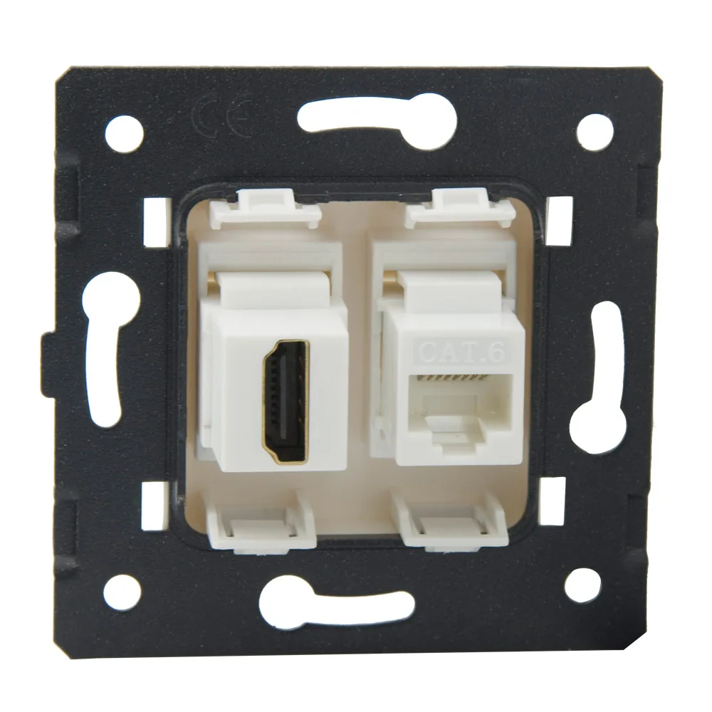 ЕС 80 стиль HDMI CAT6 RJ45 гнездо к гнезду настенная пластина| |