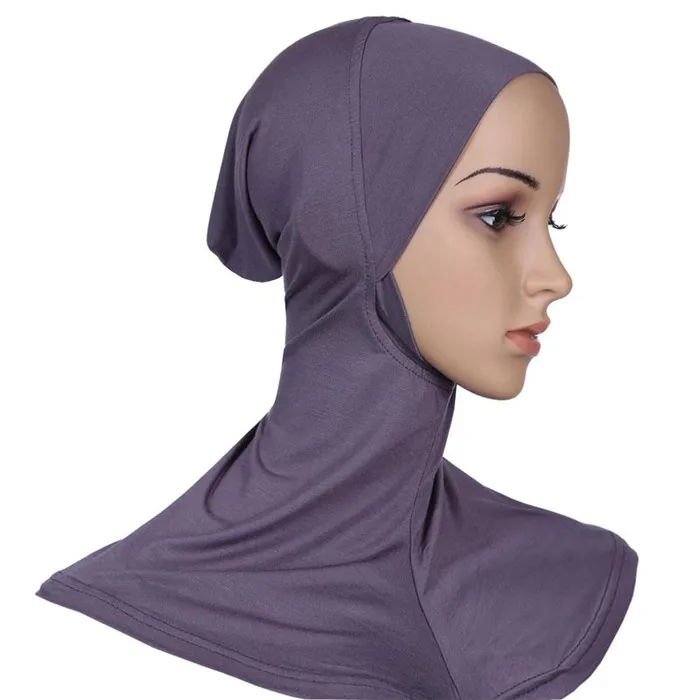 Dark Gray Хиджаб головной убор полное покрытие Ninja underscarf внутренняя Шея Грудь обычная шапка шапочка с шарфом - Цвет: Dark Gray