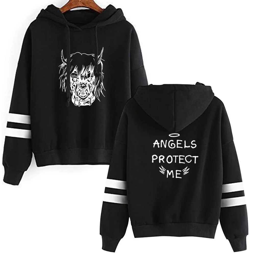 ANGELS PROTECT ME Hoodies Men Sweatshirt Hip Hop Hooded Print ANGELS PROTECT ME Hoodies 2019 Male Sweatshirts