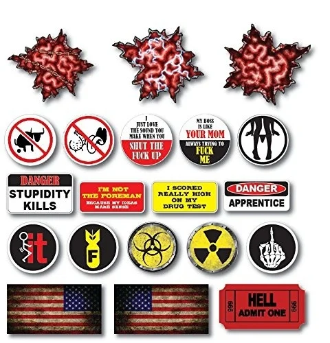 

For 20 pack of Crude Humor Hilarious Hard Hat Prank Decal Joke Sticker Funny Laugh Construction LOL Electrician Welder