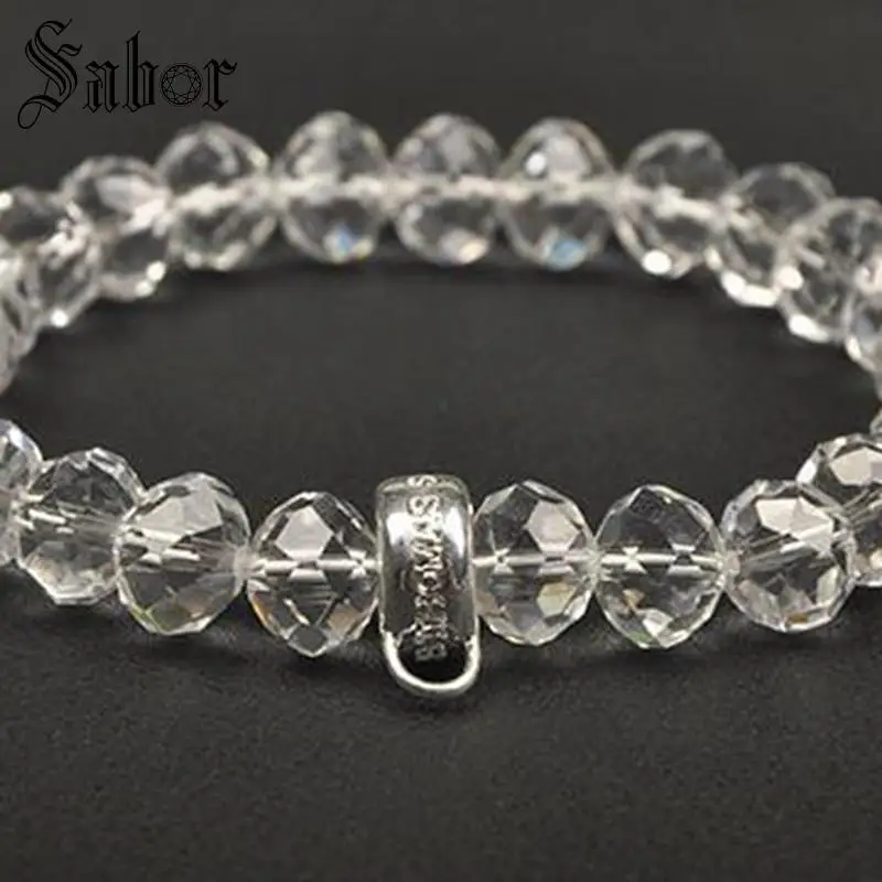 Fashion Colorful Color 10mm Crystal Beads Elastic Bracelets Bangles Jewelry For Women thomas Charms Bracelet silver color | Украшения и