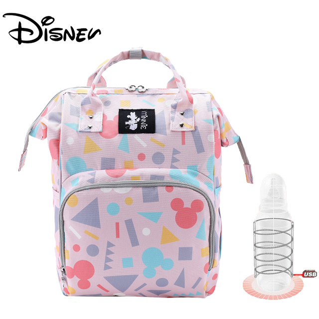 Mickey Mouse Baby Diaper Bag Large Capacity Storage Bag Travel Baby Stroller Bag MultiFunction New Diaper Bag Free Hooks