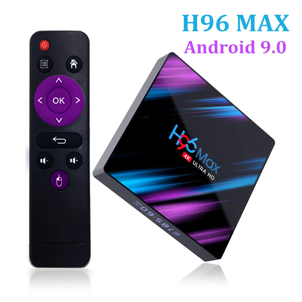  H96 MAX Android 9.0 Smart TV Box RK3318 4GB+64GB Wireless IPTV Box 4K USB Set Top Box WiFi 5G For N