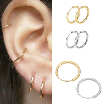 

3Pairs 925 Sterling Silver Earrings Set Geometric Earrings For Women Mix Gold Silver Color Round Brincos Stud Earring Jewelry