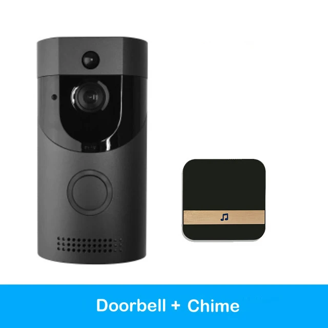 Wifi дверной звонок IP65 Водонепроницаемый умный видео дверной звонок беспроводной домофон пихта сигнализация ИК Ночное Видение безопасности IP камера детский монитор - Цвет: Doorbell Black Chime