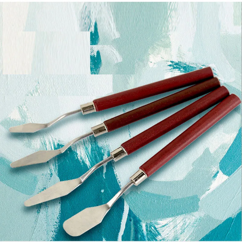 4pcs/Set Oil Painting Scrapers Artist Painting Accessories Calligraphy Palette Spatula Knife Paint