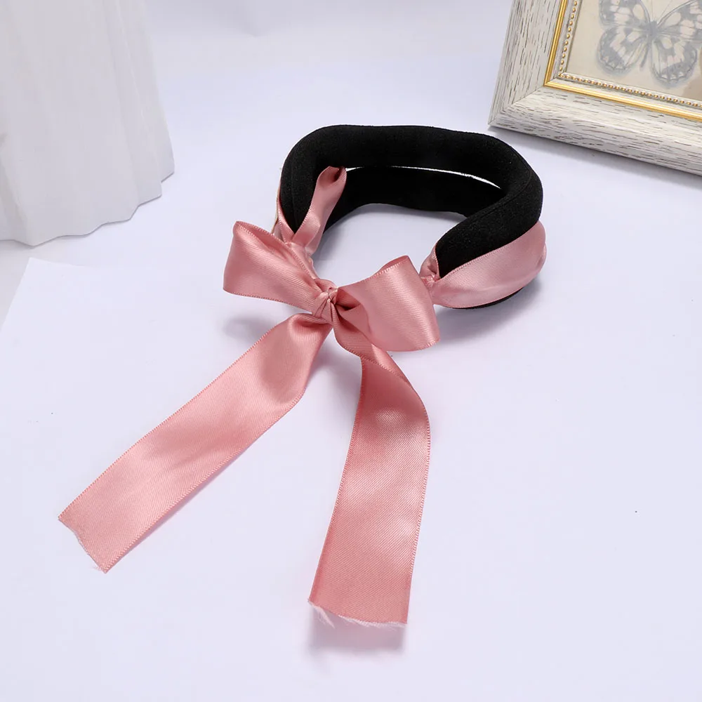 

Fashion Women Magic Headwear Tools Sponge Device Quick Messy Donut Bun Hairstyle Girl Hair Bows Band Accessories Silk Headband