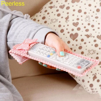 

Peerless 3PCS/lot protective lace bowknot cover dust jacket remote control Storage Bags 3size mix Desk Organizer