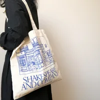 Women Canvas Shoulder Bag Shakespeare Print Ladies Shopping Bags Cotton Cloth Fabric Grocery Handbags Tote Books Bag For Girls 1