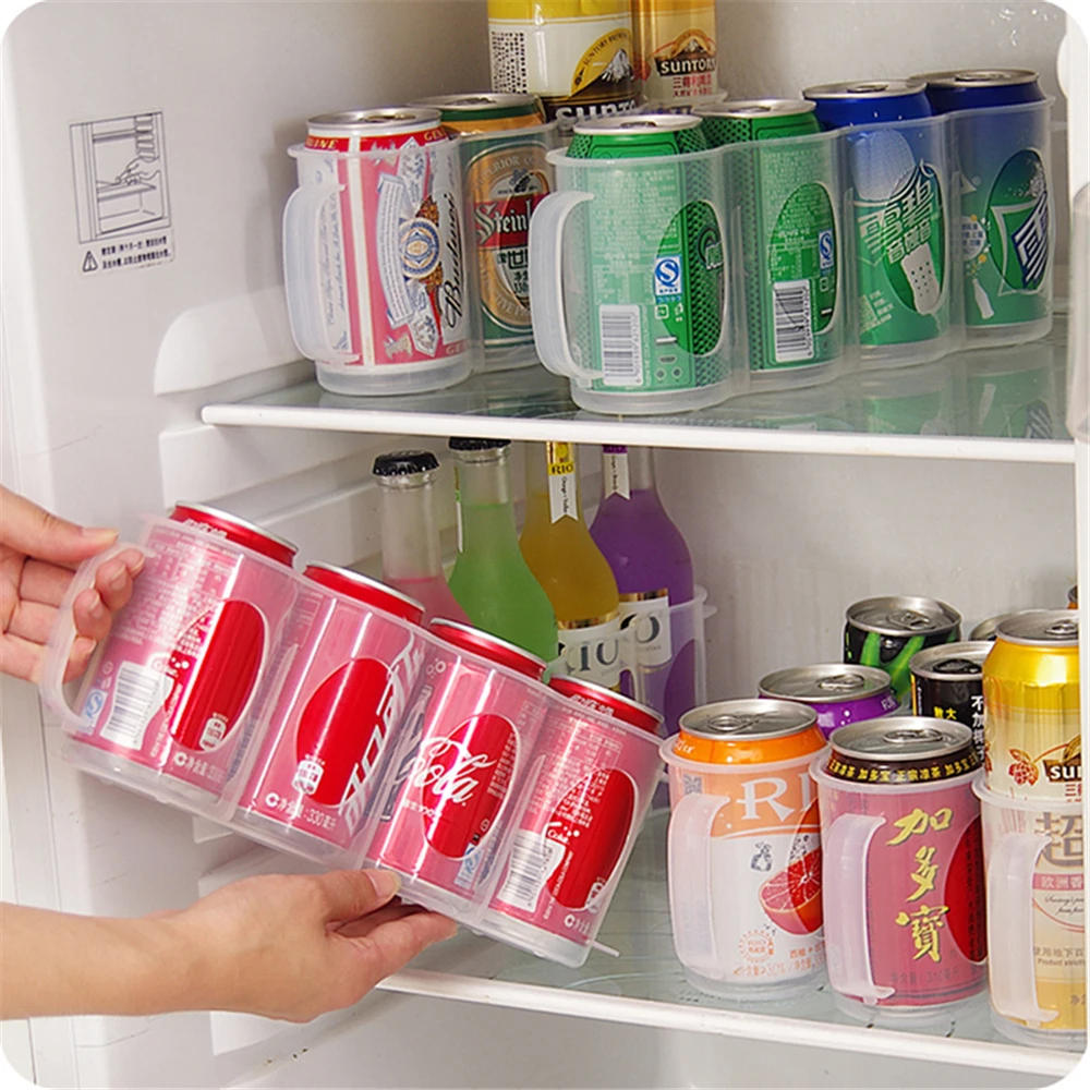 

Refrigerator Plastic Storage Box Kitchen Accessories Cola Beverage Space-saving Finishing Four Case Organizer Storage Containers