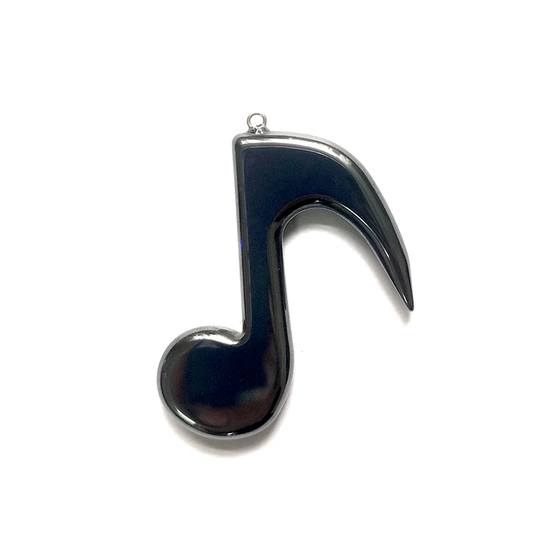 Natural Stone Black Hematite Gun Moon Pendant Men's Necklace Charms Bracelets Bangles DIY Accessories for Jewelry Gift for Man 3