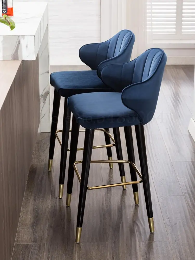 Light Luxury Solid Wood Bar Chair American Country High Nordic Fashion Modern Italian Home Stool |