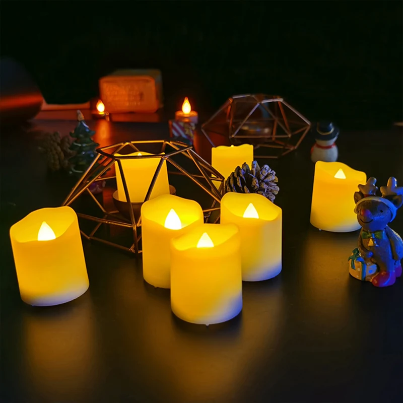 

Led Candles Decoration Chargeable Candle Led Flameless Remote Control Flicker Tea Light New Christmas Home Candle Lamp Dropship