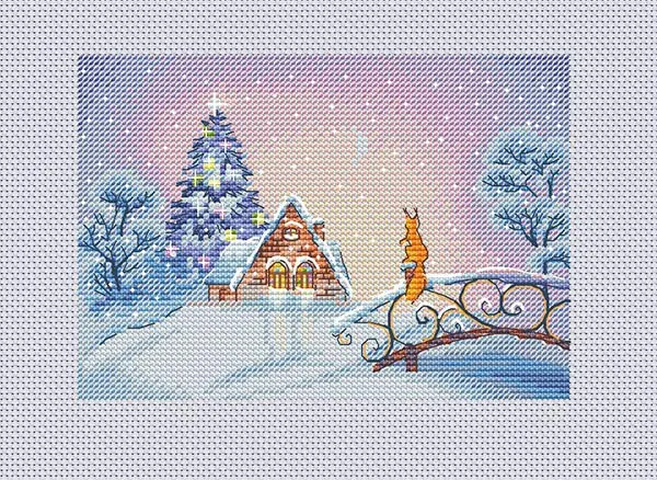 

FF MM Gold Collection Counted Cross Stitch Kit Cross stitch RS cotton with cross stitch Squirrel in the snow