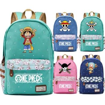 

F1502 Cartoon One Piece Monkey D Luffy Children Schoolbag Girls School bag Women Bagpack Teenagers Canvas Lady Femme Backpack