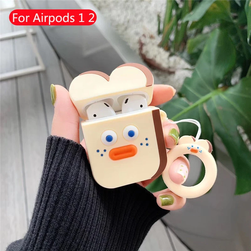 Мультяшные беспроводные bluetooth наушники чехол для apple airpods силиконовая мягкая кожаная гарнитура коробка для Airpods 2 милый защитный чехол - Цвет: 296