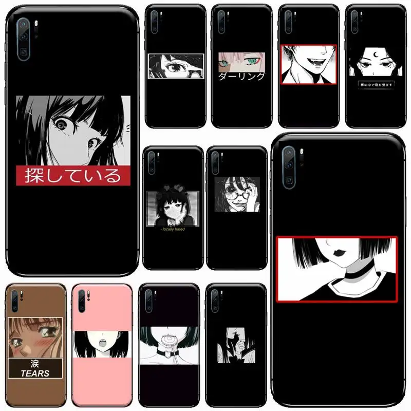 

sad japanese Anime puzzle aesthetic Phone Case For Huawei honor Mate P 9 10 20 30 40 Pro 10i 7 8 a x Lite nova 5t