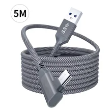 Cabo de carregamento de linha de dados de 5m para oculus quest 2 ligação vr fone de ouvido usb 3.0 tipo c transferência de dados usb para tipo-c cabo vr acessórios