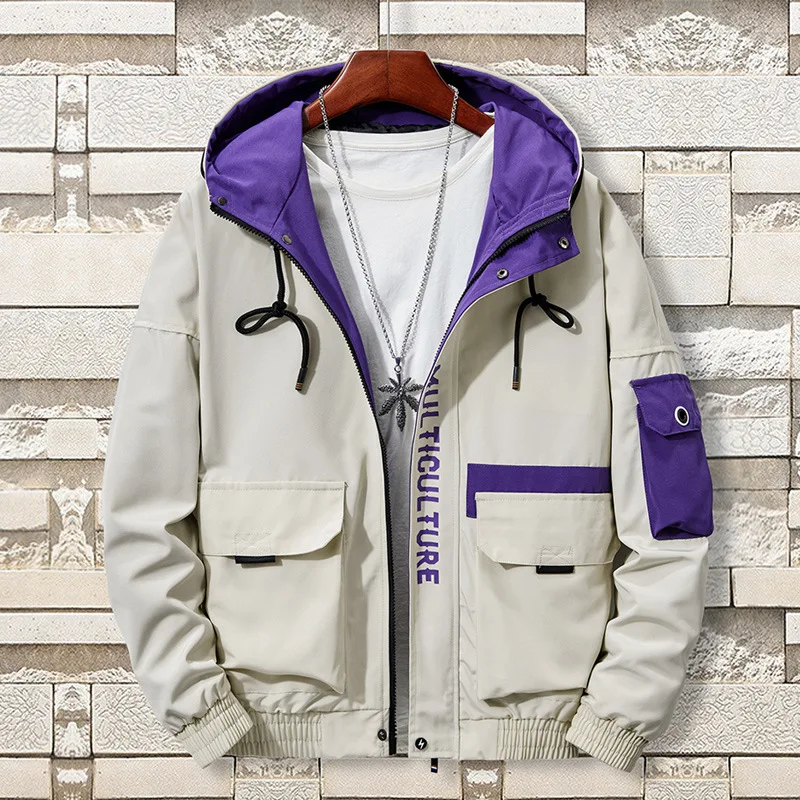 Best  Mens Jackets And Coats Man Autumn 2019 Cargo Black Windbreaker Hoodies Cool 6XL 7XL 8XL Hiphop Men 