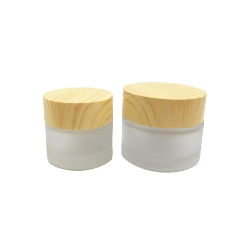 100pcs 10ml 15ml Frosted Glass Sample Cosmetic Jars with Bamboo Lids | Красота и здоровье