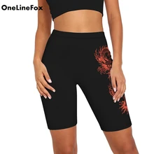 OneLineFox Mandala Summer Short Leggings Women Sexy Sporting Outdoor Riding Pants Fitness High Waist Workout Elastic Leggins