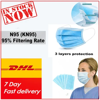

Ship To USA DHL 50pcs n95maskes kn95maskes mascarilla kn95mask facemasks 5 layer black anime earloop respirator pocket insert