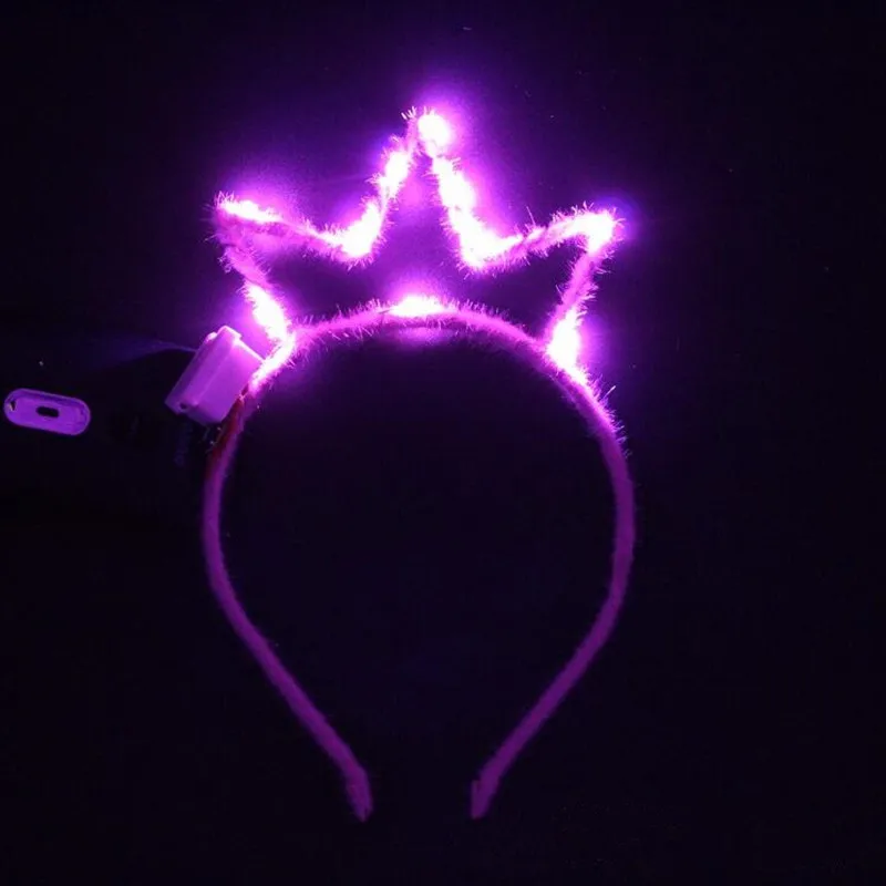 Женские Девушки тиара корона принцессы мигающий светильник светодиодный повязки на голову курица вечерние аксессуары для волос Свадебные украшения - Цвет: pink