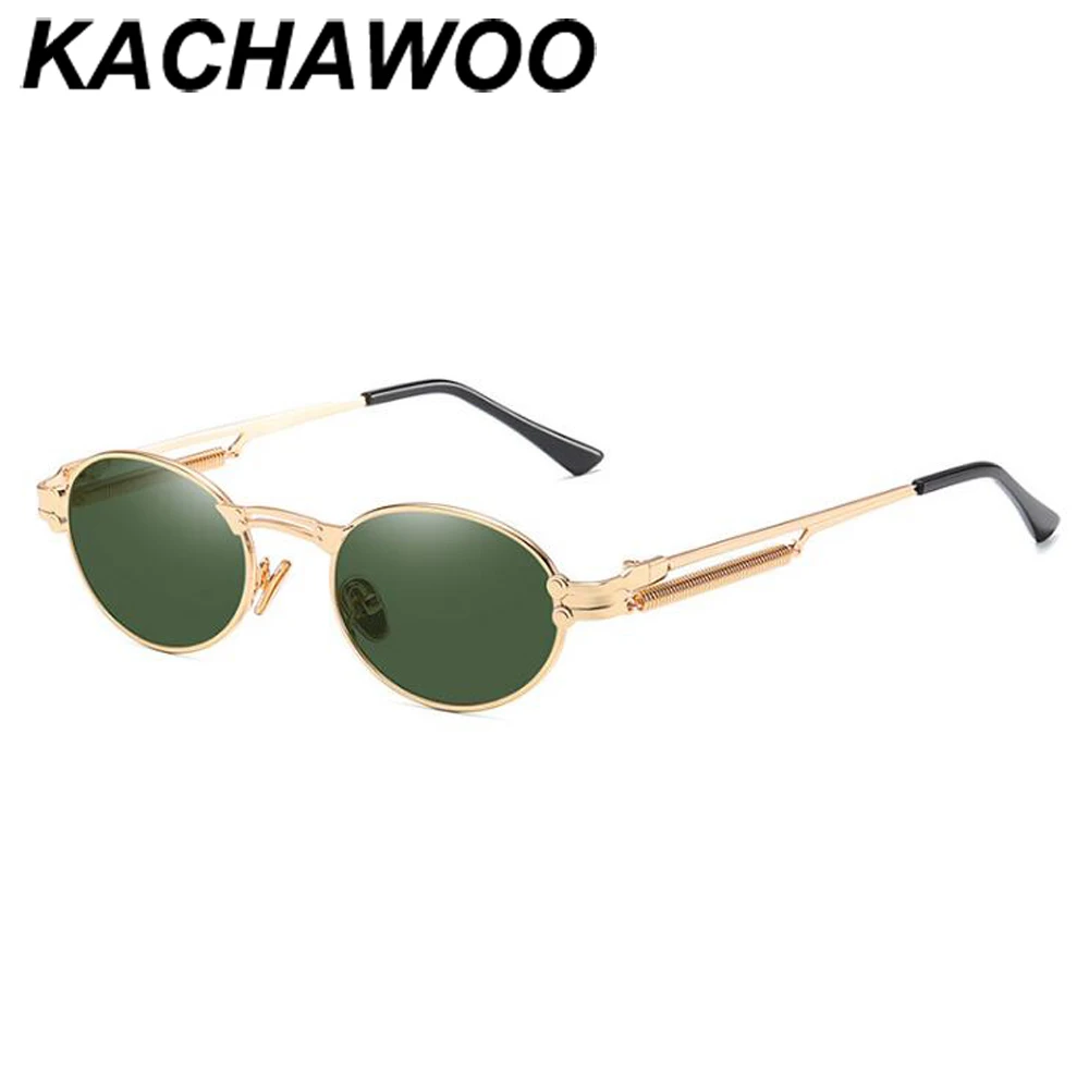 Очки солнцезащитные Kachawoo круглые uv400 для мужчин и женщин винтажные овальные