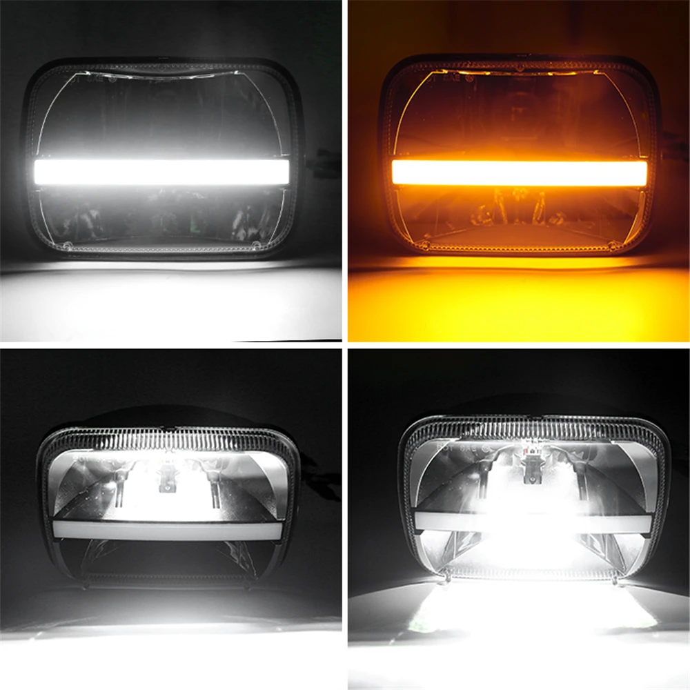 スクエアLEDプロジェクターヘッドランプ,5x7,6x7インチ,5つのライト