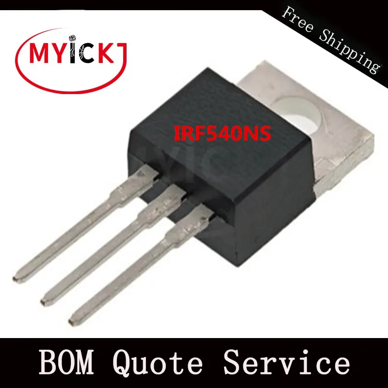 10 шт. IRF540NS мощность MOSFET (Vdss = 100 в Rds (on) 44 МОМ Id 33A) Микросхема | Лампы и освещение