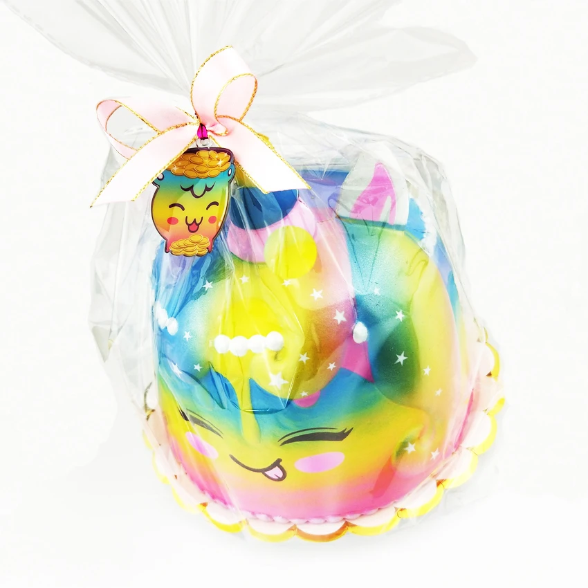 Punimaru Радужный Единорог jumbo торт мягкое моделирование сладкие ароматизированные мягкие сжимаемые игрушки декомпрессия медленно поднимающаяся забавная Подарочная игрушка