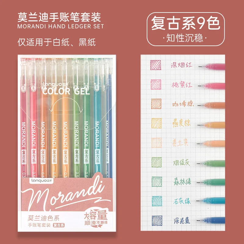 Colored Ink Gel Pens Set Morandi Macaron - Temu