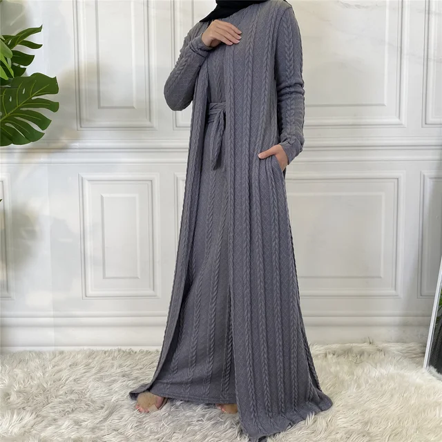 Knitted Sweater Coats Dubai Abayas 
