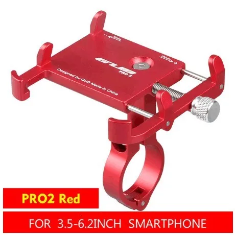 GUB PRO2-2 алюминиевый сплав держатель для велосипеда 3,5-6,2 дюймов смартфон Регулируемая универсальная поддержка gps навигация подставка для телефона - Цвет: PRO2 red