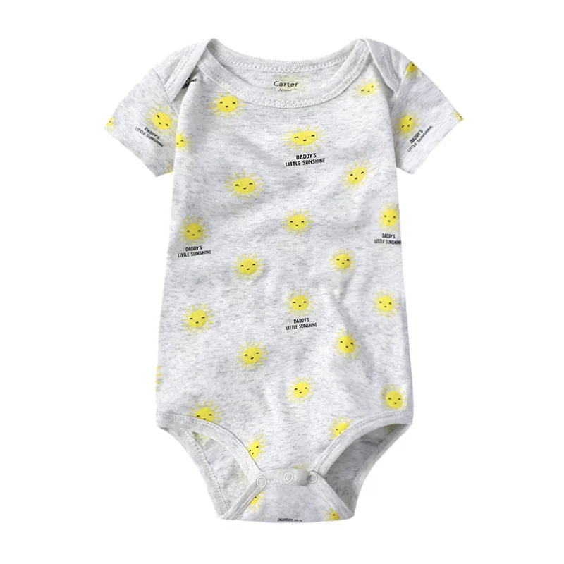 newborn bodysuit baby boys girls clothing short sleeve 3 6 9 12 18 24 months toddler kids clothes - Цвет: Коричневый