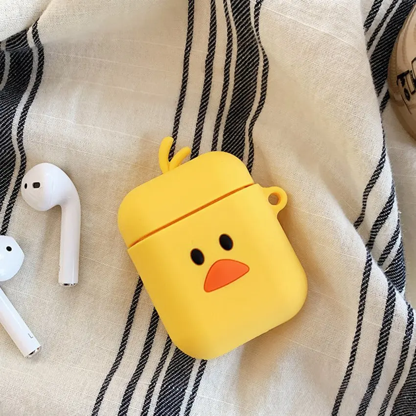 Милый чехол для AirPods 2, мультяшный силиконовый защитный чехол Air Pod, чехол для наушников, чехол для Air pods, коробка для переноски наушников, fundas