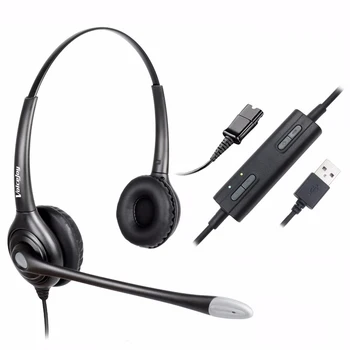 

VoiceJoy Binaural Headset with Noise Cancelling Microphone with QD (Quick Disconnect),Compatible with VoiceJoy and Plantronics Q