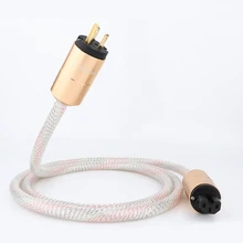 

High Quality 12cores Valhalla power cord EU/US HIFI POWER CABLE 7N OFC Power Cord with Gold Plated Plug Amplifier CD Power Wire