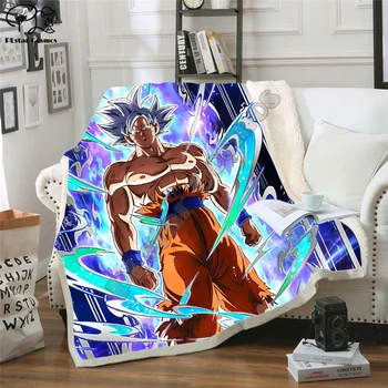 

Newest Anime Dragon Ball 3D Printed Sherpa Blanket Couch Quilt Cover Travel Bedding Outlet Velvet Plush Throw Fleece Blanket 017