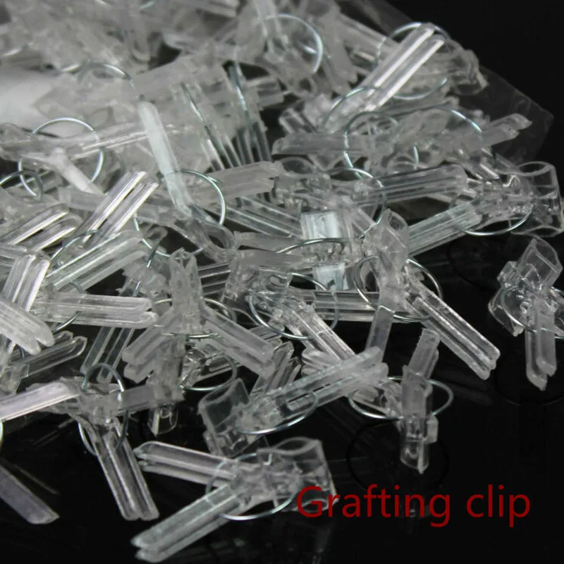 Quality plants graft clips plastic fixing fastening fixture clamp 100PCS garden tools for cucumber eggplant watermelon plant clips plastic plant clips