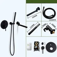 ก๊อกน้ำอ่างอาบน้ำสีทองขัดเงา ก๊อกผสมอ่างอาบน้ำในห้องน้ำ ก๊อกน้ำอาบน้ำทองเหลืองติดผนัง ชุดก๊อกน้ำอาบน้ำสีดำติดผนัง 4