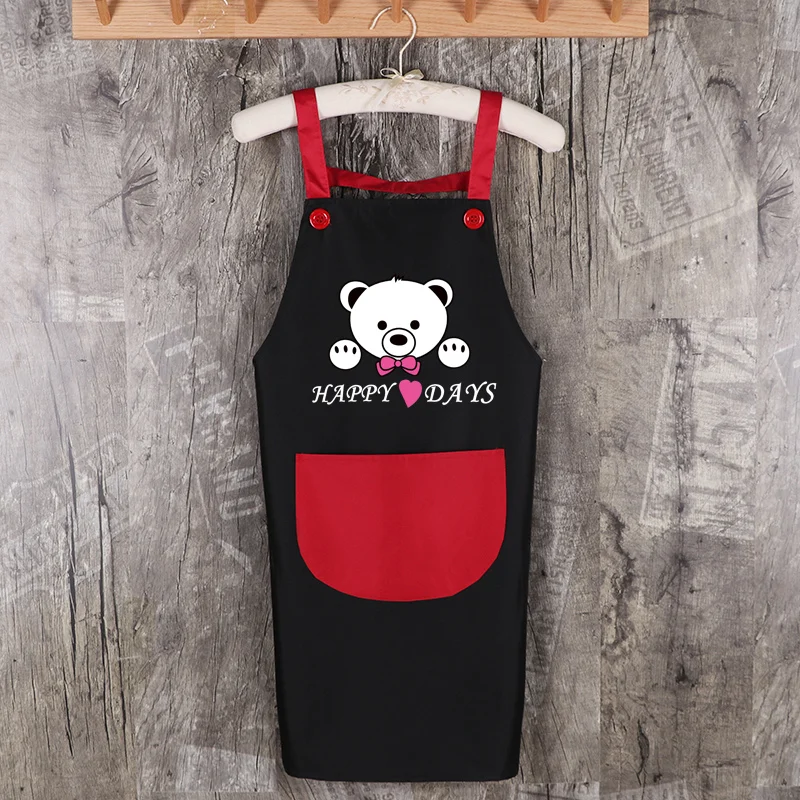 

Hand-wiping Apron Pinafore Household Kitchen Waterproof and Oil-proof Fashion Female Adult Work Cooking Delantal