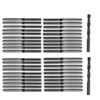 

T316 Stainless Steel Right&Left Handed Thread Swage Lag Screws for Wood Post of 1/8 inch Cable Railing Kit, Deck Railing Hardwar