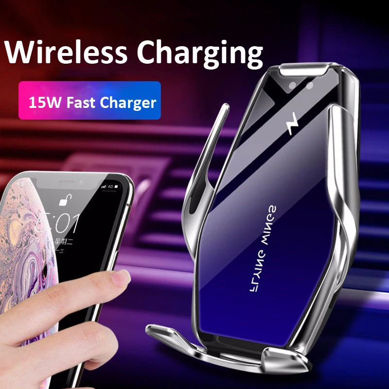 15W Car Wireless Charger Fast Charging Magic Clip Automatic Induction