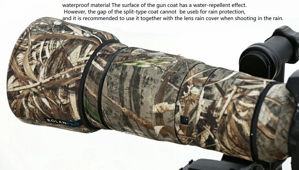 ROLANPRO Objektiv-Tarnmantel-Regenschutz für Nikon AF-S 200–500 mm f/5,6 E ED VR-Objektiv-Schutzhülle, wasserdichter Nylon-Objektivmantel – Detail 12