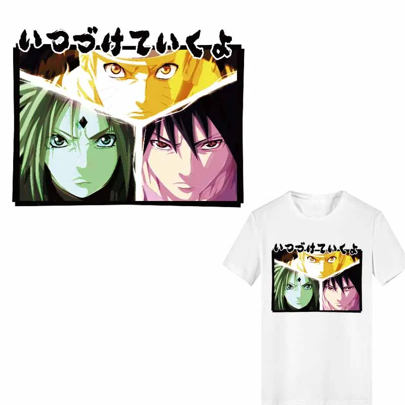 

Iron on Transfer Anime Naruto Patches for Clothing DIY T-shirt Decoration Applique Heat Transfers Vinyl Stickers for Clothes