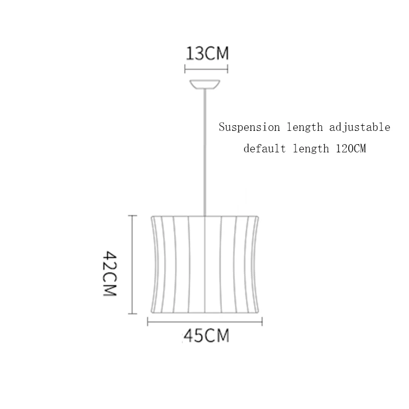 Скандинавский светодиодный подвесной светильник из шелка, лестница, датская столовая одежда, подвесной светильник, абажур, ресторан, татами, блеск - Цвет корпуса: E 45CM